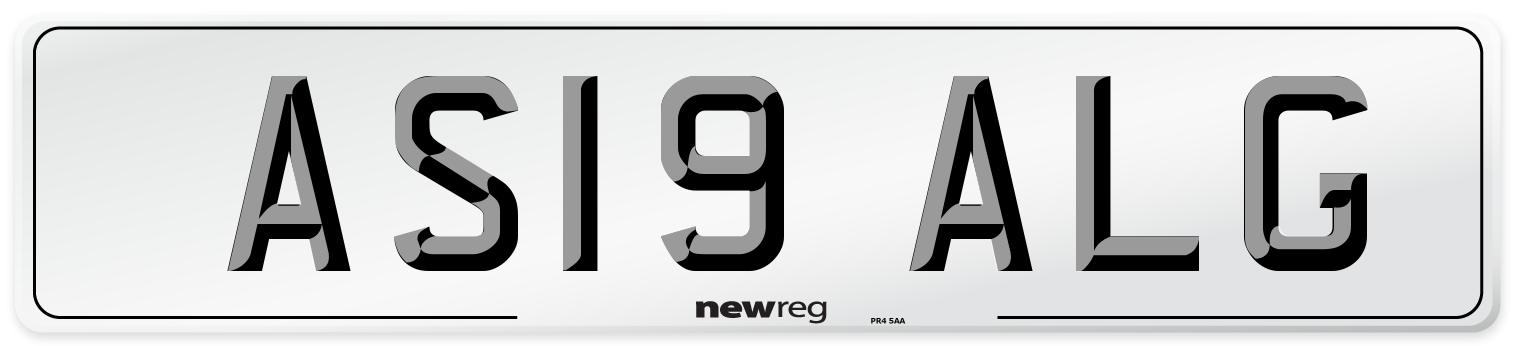 AS19 ALG Number Plate from New Reg